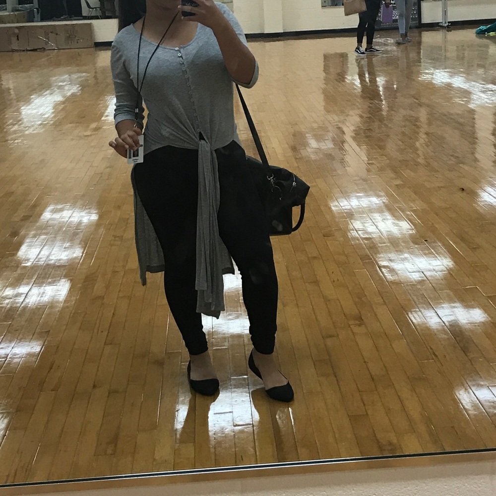 Long sleeve and tail shirt/ cardigan or sweater